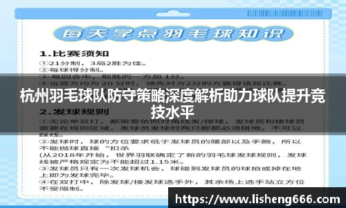 杭州羽毛球队防守策略深度解析助力球队提升竞技水平